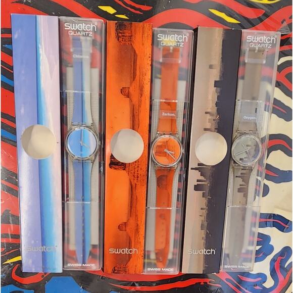 Swatch watch ELEMENTS SET USAPACK9 1997 Limited Packagings New Old Stock - Picture 2 of 7